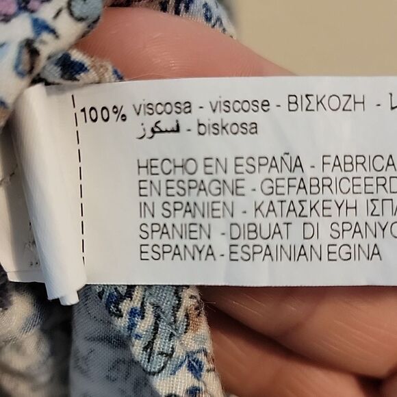 ZARA LIGHT BLUE DAINTY FLORAL LONG-SLEEVE PEASANT DRESS, SIZE 4-5 YEARS - Picture 5 of 9